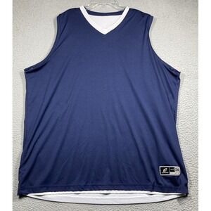 Champro Practice Jersey Men's 2X Navy Blue/White Reversible Sleeveless Stain‎